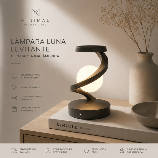 Lámpara Luna LED Levitante con Carga Inalámbrica