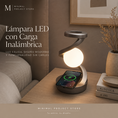 Lámpara Luna LED Levitante con Carga Inalámbrica
